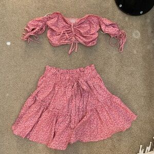 Crop top and skirt set